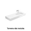 Lavatório VELVET 120, 1 cuba à direita, Solid Surface, mural, sem furo para torneira, sem furo de nível, toalheiro, branco, S