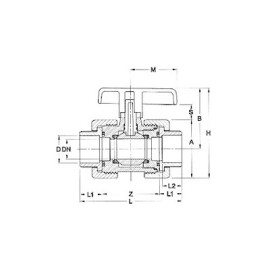 Válvula PVC pressão colar 16 mm, EN1452-3, PN16