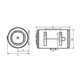 Termoacumulador eléctrico H580 (80L), instalação horizontal, 1500W, Baxi 7216219