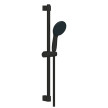 Conjunto de rampa com chuveiro 2 jatos (Rain, Jet) 9 l/min e bicha 1750 mm, Tempesta 110, Preto Mate, Grohe 261622433