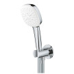 Chuveiro de mão 3 jatos (Rain, Jet, Massage) 9 l/min e curva de saída com suporte, Tempesta Cube 110, Cromado, Grohe 26910003