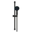 Conjunto de rampa com chuveiro 2 jatos (Rain, Jet) 9 l/min e bicha 1750 mm, Tempesta 110, Preto Mate, Grohe 261622433