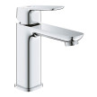 Torneira monocomando de lavatório, com válvula de descarga click clack, sistema Cold Start, Tamanho M, Cubeo, Cromado, Grohe 1