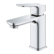 Torneira monocomando de lavatório, com válvula de descarga click clack, sistema Cold Start, Tamanho S, Cubeo, Cromado, Grohe 1