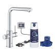 Monocomando de lava louça Blue Pure Minta, bica em L, chuveiro extraível, filtro carbono ativado 600L, Grohe 30591000