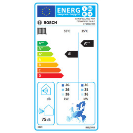 Bomba de calor exterior Compress 2000 AWF 26 R-T, 26kW, reversível, trifásico, 2 ventiladores, R32, Bosch 7738602289