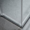 Resguardo de duche canto, LECI A-X10, 90X90, perfil preto, vidro transparente de 6 mm com tratamento anticálcario, Italbox LCAX