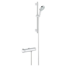 Conjunto de duche com misturadora termostática Grohtherm 2000 e rampa Power & Soul 27731000, Grohe 34281001