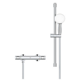 Conjunto de duche com misturadora termostática Grohtherm 500 e rampa Tempesta 27294003, Grohe 34796001