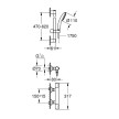 Conjunto de duche com misturadora termostática Grohtherm 500 e rampa Tempesta 27294003, Grohe 34796001