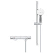 Conjunto de duche com misturadora termostática Grohtherm 1000 Performance e rampa Tempesta 26162003, Grohe 34834001