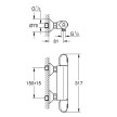 Torneira bicomando de duche termostática Grohtherm 1000, Grohe 34814003