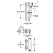 Conjunto de duche com misturadora termostática Grohtherm 2000 e rampa Power & Soul 27731000, Grohe 34281001