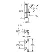 Conjunto de duche com misturadora termostática Grohtherm 800 e rampa Tempesta 100, Grohe 34565001