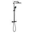 Sistema de duche com misturadora termostática e chuveiro de 250 mm New Tempesta Cosmopolitan System, preto mate, Grohe 26670243