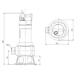 Bomba efluentes Unilift AP 35B.50.08.1V sem interruptor de nível, 230 V, Grundfos 96004575