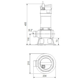 Bomba efluentes Unilift AP 50B.50.11.1V sem interruptor de nível, 230 V, Grundfos 96004599