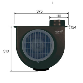 Extrator GS 600 BK, saída 110 mm, 480 m3/h, CATA 00116400