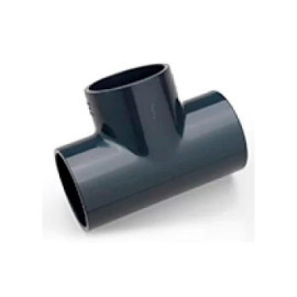 Tê simples PVC pressão colar 50 mm, EN1452-3, PN16