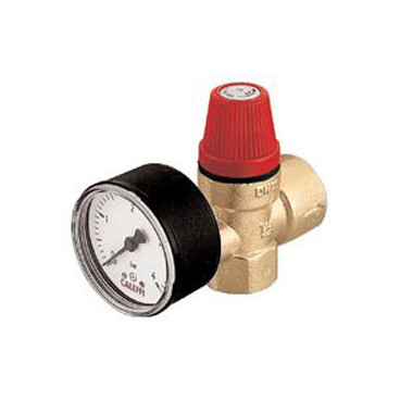 Válvula segurança 1/2''x3/4'' fêmea-fêmea 3 bar com manómetro 532143 Caleffi